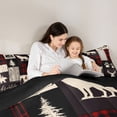 thumbnail image 4 of Feelyou Wildlife Deer Full Size Comforter Sets, Black Wheat Bedding Sets, 3pcs, 4 of 7
