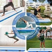 13ft/16ft/20ft Inflatable Air Gymnastics Mat Training Mats 4.3ft Widening 4 inches Thickness Gymnastics Tracks with Electric Air Pump for Home Use/Training/Cheerleading/Yoga/Water