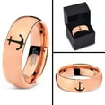 thumbnail image 4 of Tungsten Anchor Band Ring 7mm Men Women Comfort Fit 18k Rose Gold Dome Polished, 4 of 4