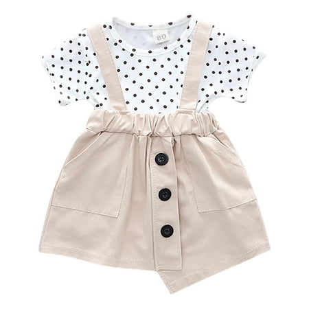 

Girls Set Clothes Summer Baby Skirt Cute Toddler Kids Spotted Girls Outfits&Set Clothes Outwear For 18-24 Months