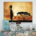thumbnail image 2 of Designart ' African Woman and Lonely Tree ' African Landscape Framed Canvas Art Print, 2 of 3