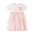 thumbnail image 1 of Robe d'Été pour Filles Robe d'Été à Manches Courtes en Dentelle Décontractée en Coton Doux Respirant Robe Bébé Rose 4 Ans-5 Ans, 1 of 5