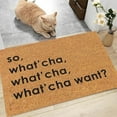 thumbnail image 6 of Giyblacko Carpet"What Do You Want?" Classic Brown Floor Mat with English Phrase, Non-Slip Indoor Welcome Rug., 6 of 7