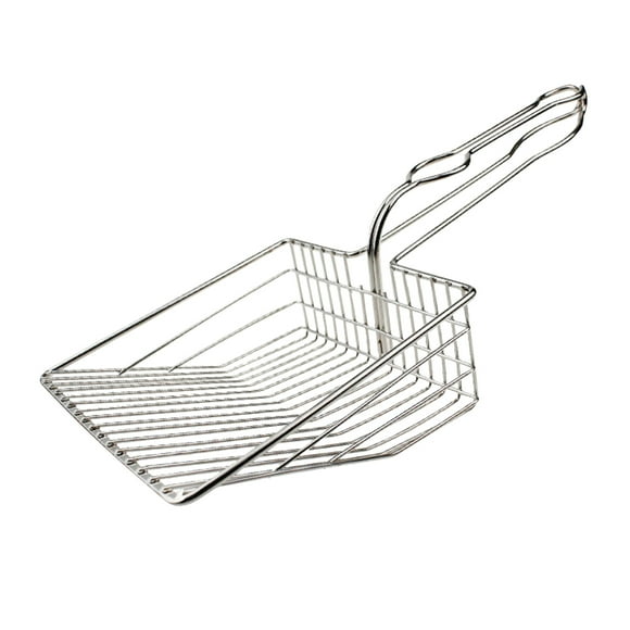 Cat Litter Stainless Steel Litter Shovel Sifter Cat Poop Scooper with Long Handle Litter Pet Cleaning Supplies Tools Fast Sifter Instant Cleaning