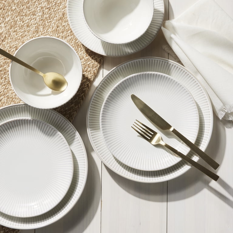 Ribbed Stoneware Dinnerware Set, 12-Piece photo 7