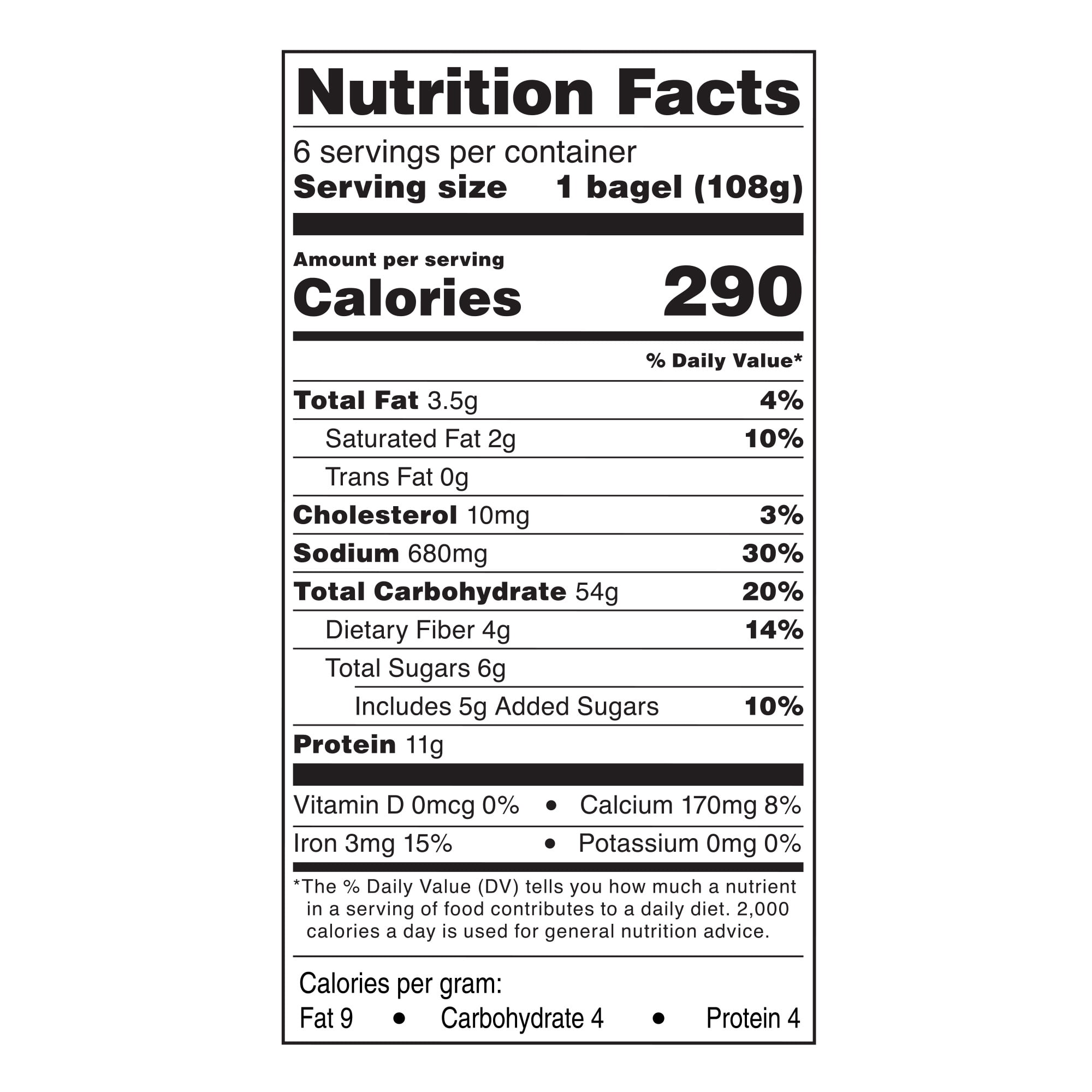 Marketside Fresh Jalapeno Cheddar Bagels, Wheat and Barley Flour, Shelf-Stable, 22.8 oz, 6 Count