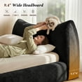 thumbnail image 4 of Queen Size Bed Frame with Removable Headboard & Soft Rounded Corners Cloud Bed Frame Boucle Bed,Black, 4 of 10