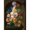 thumbnail image 2 of Johann Baptist Drechsler 19x24 Black Ornate Framed Double Matted Museum Art Print Titled: Still Life of Flowers with a Bird's Nest, 2 of 5