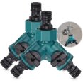 thumbnail image 1 of Divisor de manguera de riego, divisor de grifo de agua, conector rápido, adaptador de manguera de jardín para grifo de jardín, conector de manguera Y de 2 vías de 3/4 "con válvula de cierre 2, 1 of 1