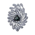 thumbnail image 1 of Women Brooch Rhinestones Imitation Pearl Inlay Irregular Design Lapel Pin Non-Slip Buckle Scarf Badge Clothing Bags Accessories, 1 of 8
