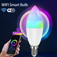 thumbnail image 4 of Tuya E14 Smart Bulb Dimmable Five-Way Spiral Candle Bulb WiFi RGB Bulb Remote Control and Voice Control 7W, 4 of 7