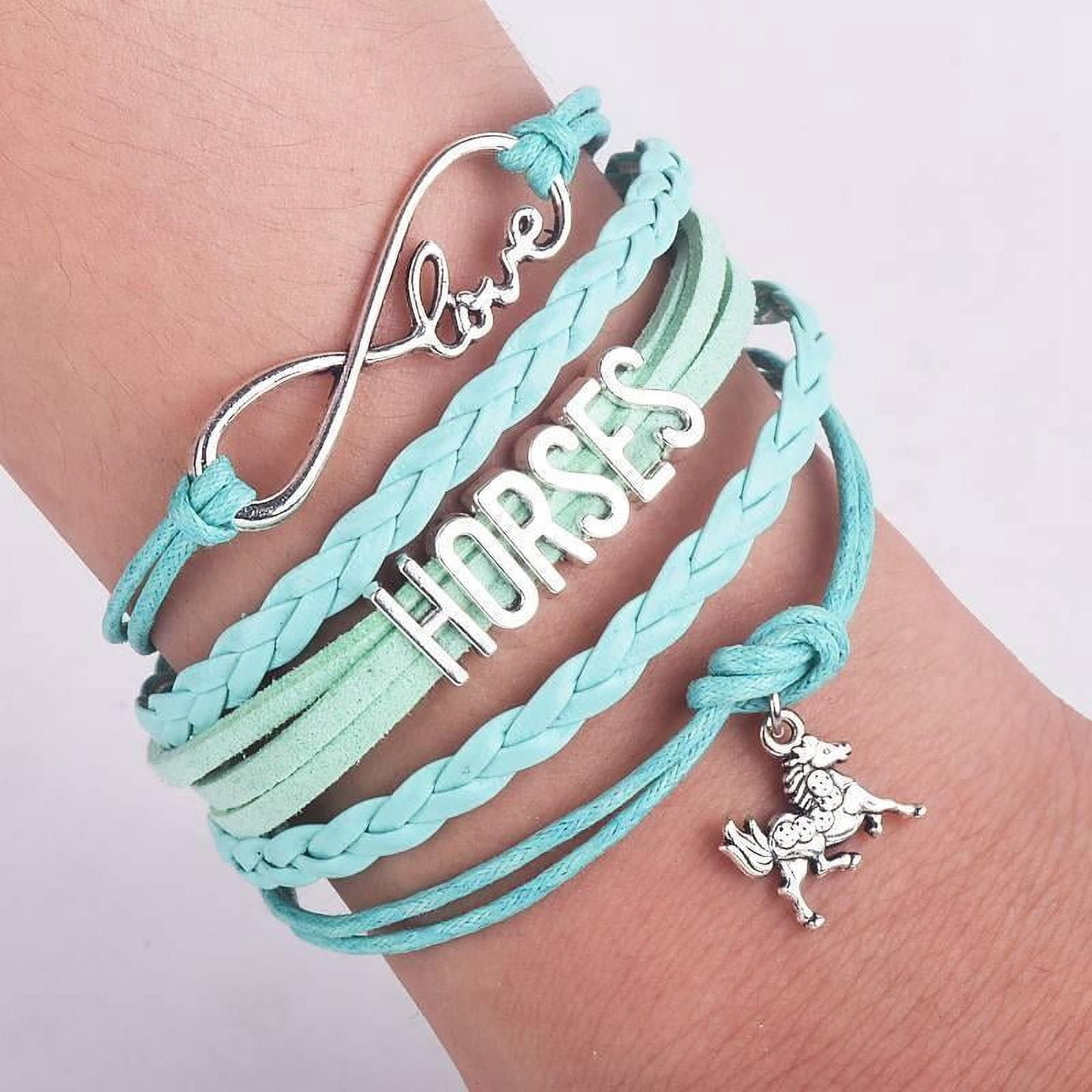 Infinity Love Horse Leather Bracelet Equestrian Jewelry for Horse Lovers Timeless Infinity Symbol Design Adjustable