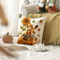 thumbnail image 5 of Sm:)e Sunflower Scarecrow Maple Leaves Pumpkin Fall Pillow Covers 18x18 Inch Set of 2, Cushion Covers for Sofa Seasonal Home Decor, 5 of 7