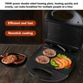 thumbnail image 3 of 750W Electric Panini Press,Double Sided Nonstick Plate Breakfast Maker with Thick Handle for Homemade Restaurants, Snack Bars, and Cafes, 3 of 7