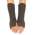 thumbnail image 1 of AWZXDE Womens Gloves Autumn Winter Solid Color Multicolor Wool Long Knit Half Finger, 1 of 8