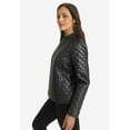 thumbnail image 4 of Jessica London Women's Plus Size Leather Quilted Jacket, 4 of 5