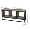 thumbnail image 2 of Household Essentials Jamestown TV Stand Coffee Table with Square Cube Storage Compartments Ashwood Rustic Wood Grain and Black Metal, 2 of 13