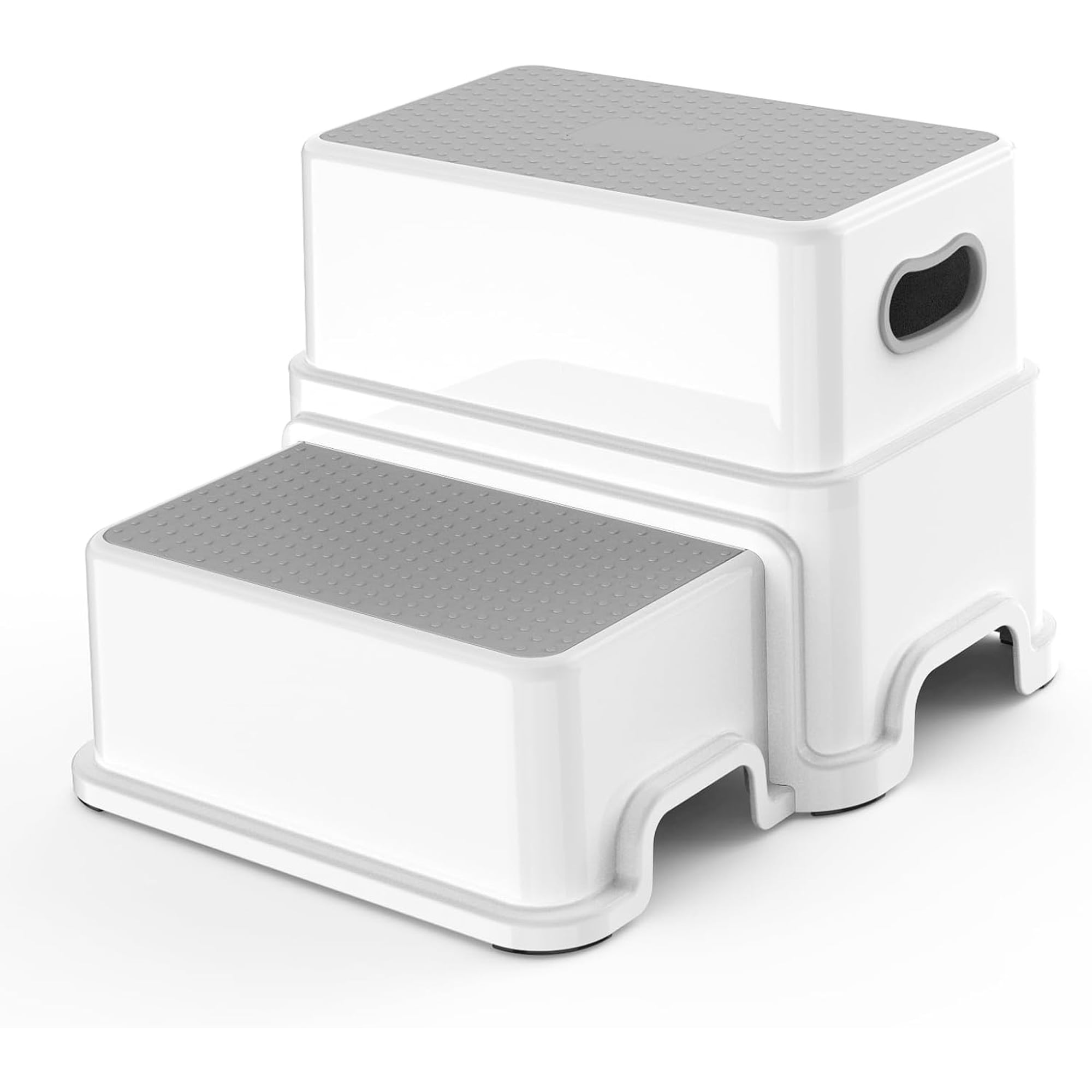Toddler Step Stool,2 Kids Step Stool for Bathroom Sink,Baby Potty Stool with Anti-Slip Surface and Rubber Bottom,Plastic Stool with Handle for Toilet Potty Training Bathroom Kitchen