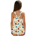 thumbnail image 2 of Uourmeti Playful Cartoon Dinosaur Skirted One-Piece Swimsuit for Girls - Quick Dry, Stretchy Swim Dress for Beach & Pool Vacations, 2 of 8