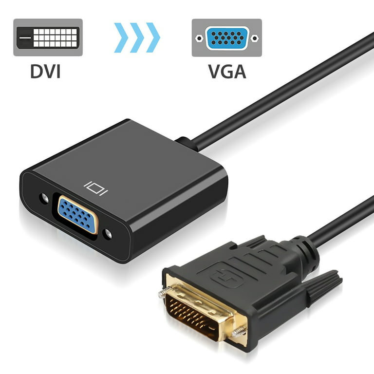 DVI to VGA Adapter, EEEkit 1080p DVI-D to Adapter Converter 24+1 to Adapter Converter for Display Card PC, Gold-Plated DVI to VGA Cable Compatible with Computer, Monitor, HDTV -