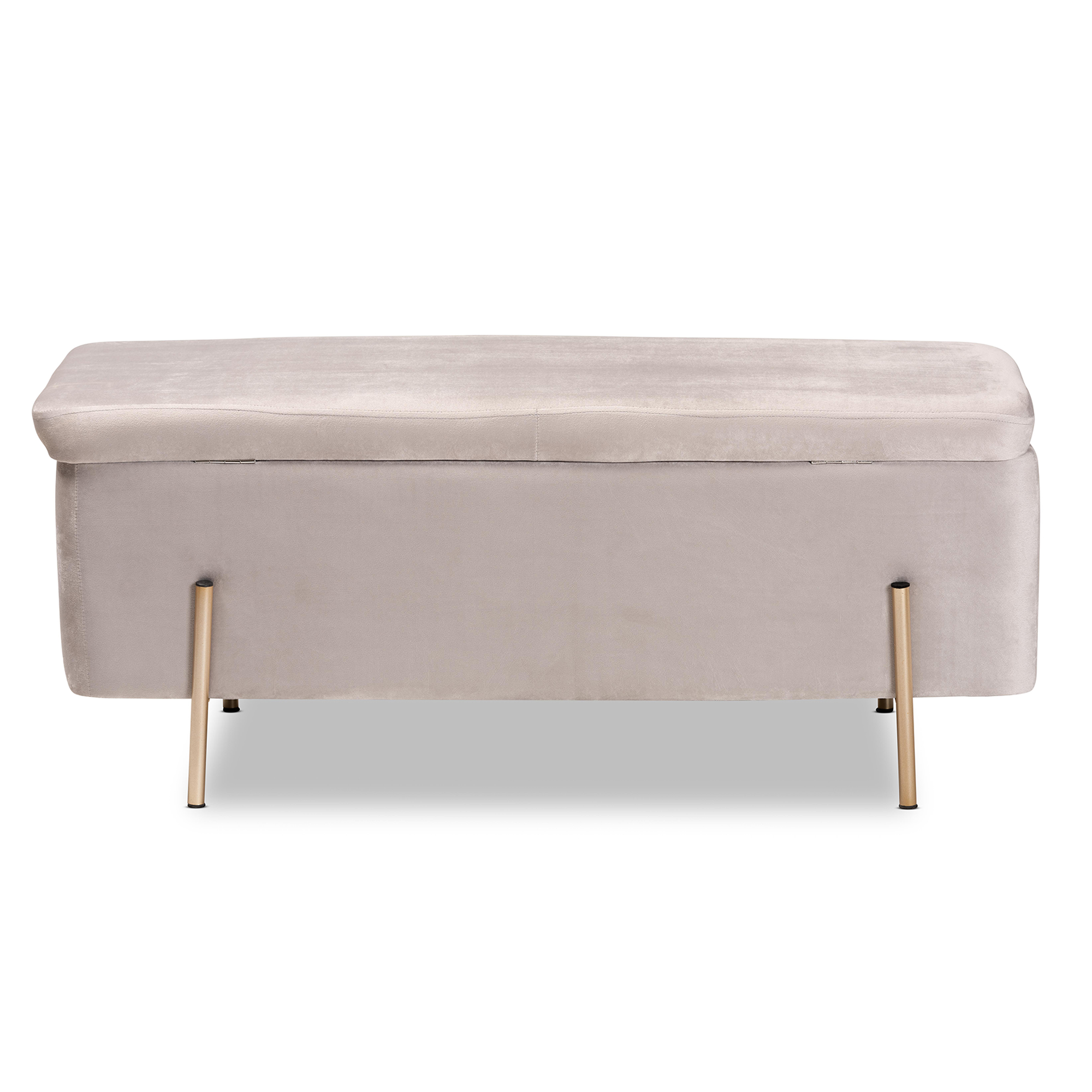 Baxton Studio Rockwell Upholstered & Storage Bench, Grey