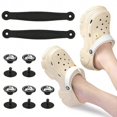 thumbnail image 2 of Clogs Heel Straps Heel Band with Rivets Replacement Part PVC Clogs Straps For Men and Women Clogs Sandals Beach Shoe White, Happy H, 2 of 3