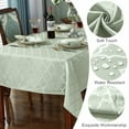 thumbnail image 3 of Rectangular Tablecloths Jacquard Table Cloth Water Resistant & Wrinkle Free Spillproof Polyester Table Cover for Kitchen Dining Tabletop (Rectangle/Oblong, 52" x 70" (4-6 Seats), Sage Green), 3 of 6