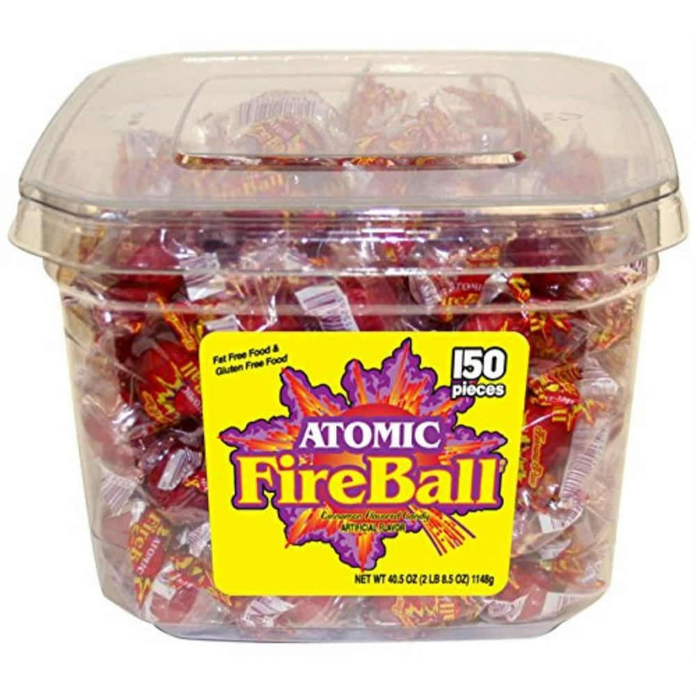 atomic fireballs cinnamon hard candy, 40 ounce tub