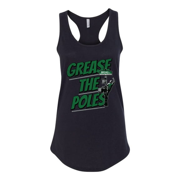 Wild Bobby Grease the Poles Broad Street Philadelphia Football Sports Women Racerback Tank Top, Black, Small