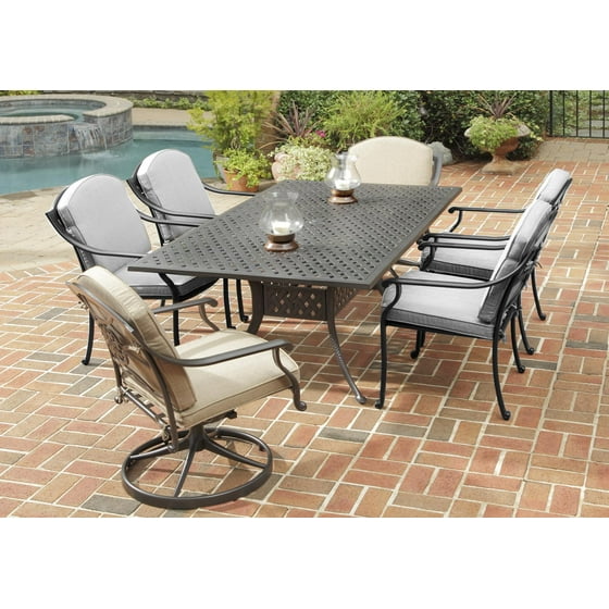 Covington 7pc Dining Set 72 Table Six Cushioned Swivel Chairs Covington 7pc Dining Set 72 Table Six Cushioned Swivel Chairs Com