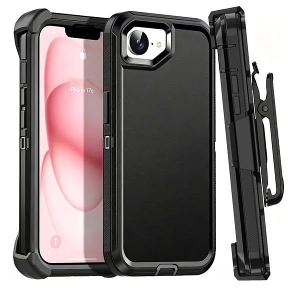 AICae For Apple iPhone 17e 2026 Case Shockproof Heavy Duty Tough Rugged Bumper Cover With Belt Clip Holster