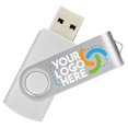 thumbnail image 2 of 512MB Custom USB Flash Drives Personalized with Your Logo - for Promotional Use - Swivel - White Body/Silver Clip - 20 Pack, 2 of 4