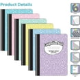 thumbnail image 3 of Composition Book Notebook, Hardcover, Assorted Pastel Covers, Wide Ruled (11/32-inch), 80 Sheet, One Subject, 9.75" x 7.5", 6 Pack, 3 of 3