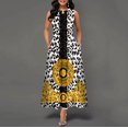 thumbnail image 1 of WAYOFLOVE Ladies Spring Summer Long Dress Women White Sleeveless V-neck Pockets Party Dresses Elegant Print Casual Vintage DressXL Gao Jinjia LED, 1 of 2