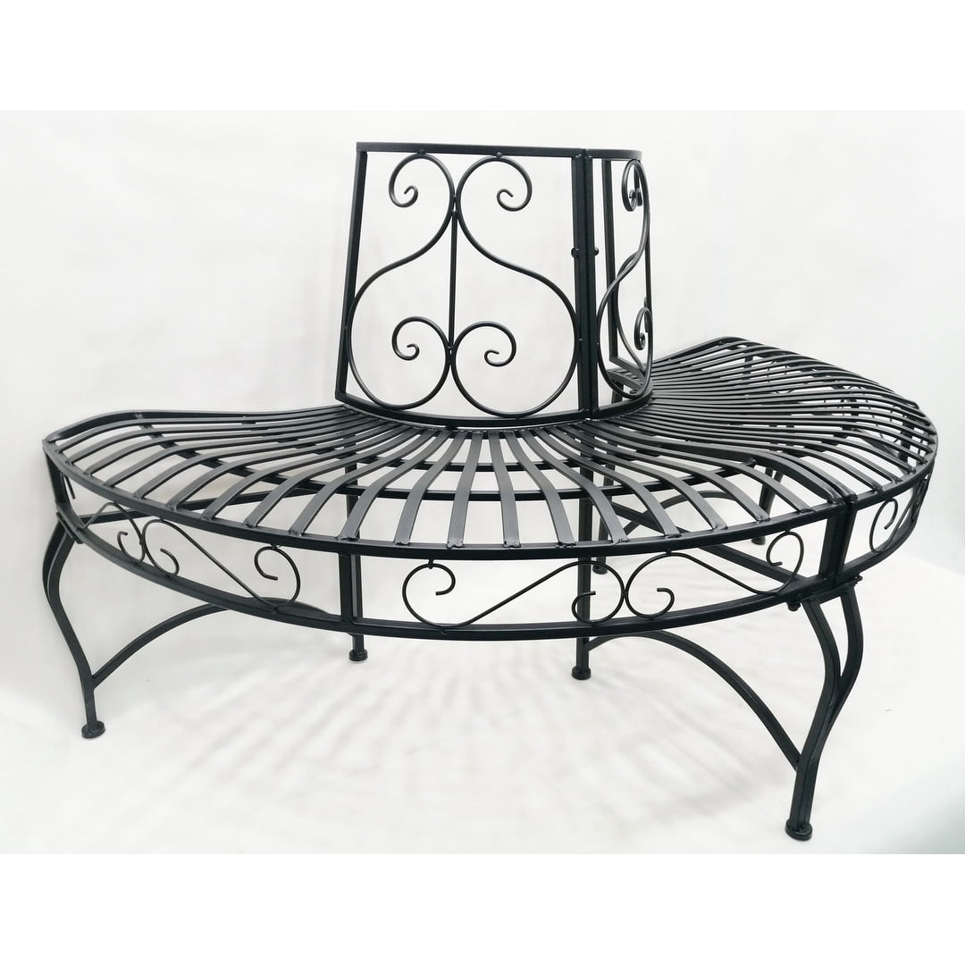 Black Semi-Circle Tree-Wrap Bench