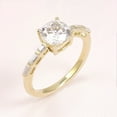 thumbnail image 2 of Cora Jewellery 2.15CT Cushion Cut Moissanite Solitaire Engagement Ring For Women, 14K Yellow Gold, 2 of 5