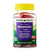 Spring Valley Melatonin Dietary Supplement Gummies, Strawberry, 5 mg, 60 Count