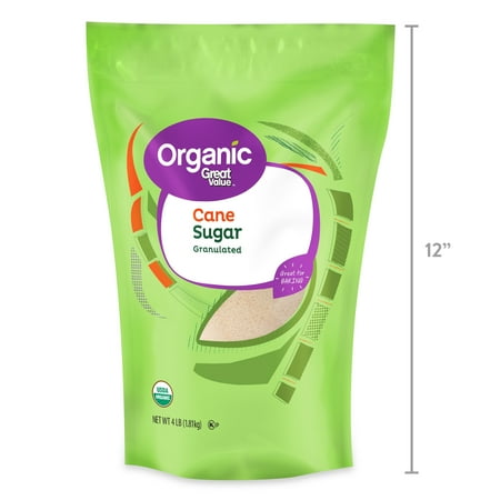 Great Value Organic Granulated Cane Sugar, 4 lbs