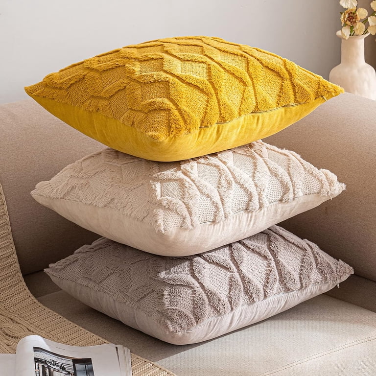 Funda De Cojín De Pelo Sintético - Pack De 2, Tamaño 45x45 Cm, Imitación Lana Australiana, Cierre Con Cremallera