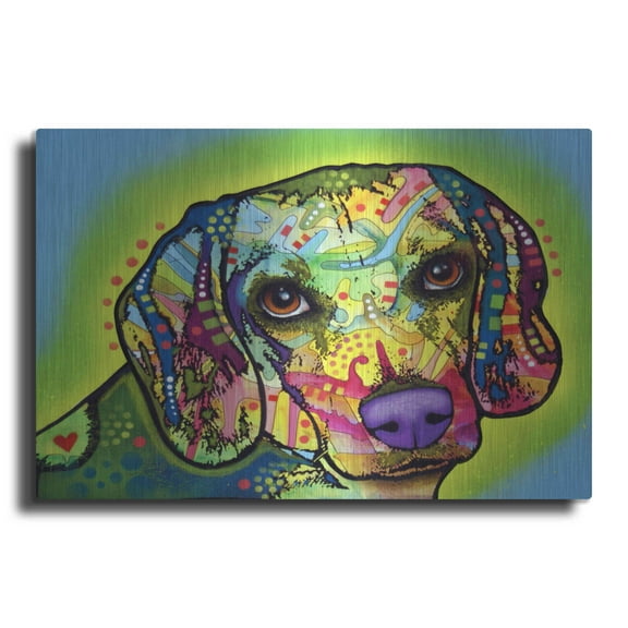Luxe Metal Art 'Beagle' by Dean Russo, Metal Wall Art, 36"x24"