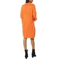 thumbnail image 3 of INSPIRE CHIC Women's Ribbed Hem Pullover Jumper V Neck Long Sleeve Knit Mini Sweater Midi Dress S Orange, 3 of 6