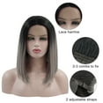 thumbnail image 6 of Unique Bargains Lace Front Wigs Medium Long Straight Bob for Women Lady Gray, 6 of 8