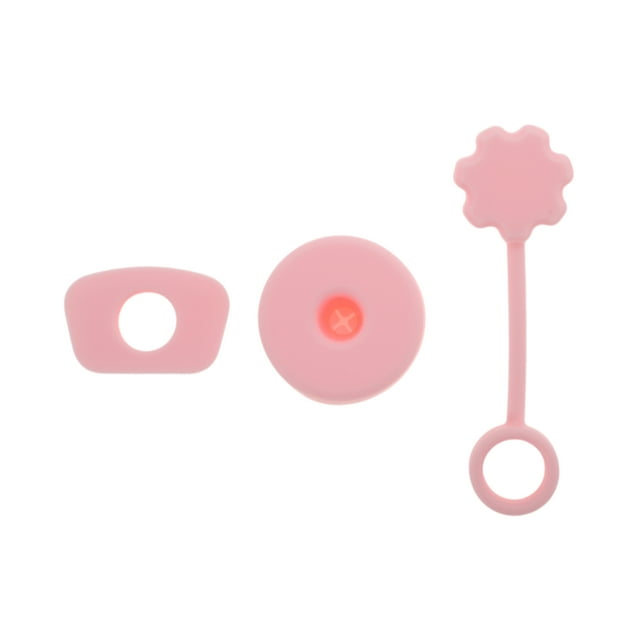 Tapa de paja de silicona rosa, 3 piezas, duradera y anti-desbordamiento