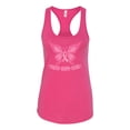thumbnail image 2 of Wild Bobby, Butterfly Pink Ribbon Faith Hope Love, Breast Cancer Awareness, Women Racerback Tank Top, Raspberry, Small, 2 of 5