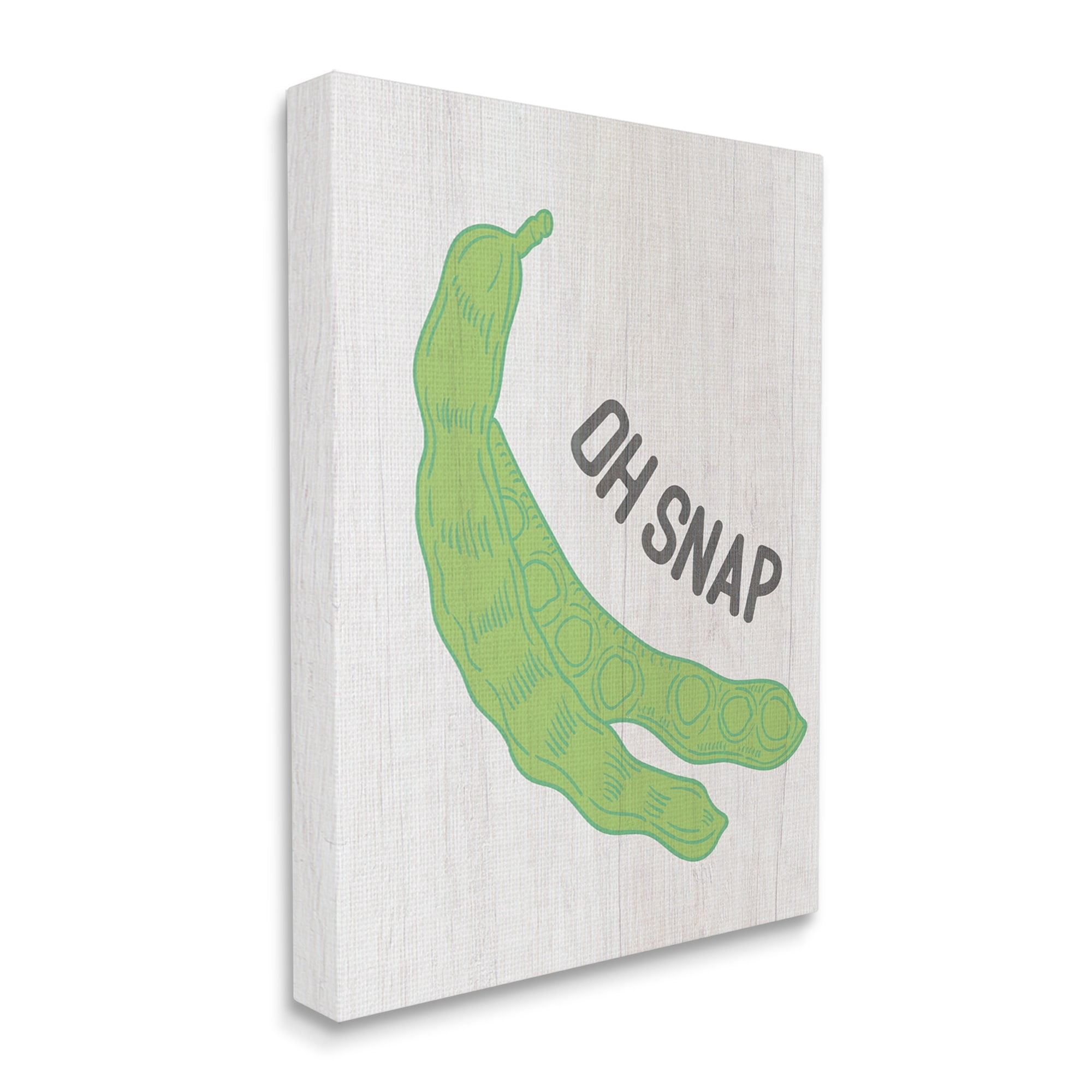 Stupell Industries Oh Snap Quirky Text Typography Peas Illustration Canvas Wall Art, 16 x 20, Design by Lil' Rue