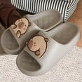 thumbnail image 3 of Bonitas zapatillas de suela gruesa con diseño de capibara para mujer, sandalias de baño, playa, interior, zapatos de verano para parejas, 3 of 5