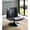 Black, variant on Stylish Ebony Leather Swivel Stool - Versatile For Various Spaces Accent Chair Ebony, Smooth Action