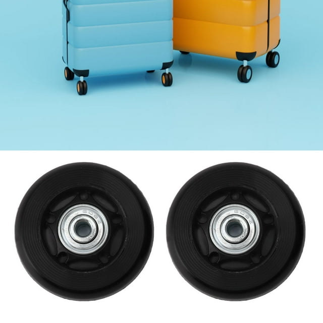 2 Pcs Roues de Remplacement pour Bagages, Roues Pivotantes en Caoutchouc Silencieuses avec Roulements à Billes pour Valise et Patins Extérieurs en Ligne et Planche à Roulettes