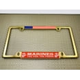 thumbnail image 4 of [Officially Licensed USMC Product] - Marines. The Few. The Proud. - Domed Custom-Made Personalized Narrow (Thin) Top 4 Hole Metal Car License Plate Frame with Free caps - Gold (Qty: 1 Frame), 4 of 9