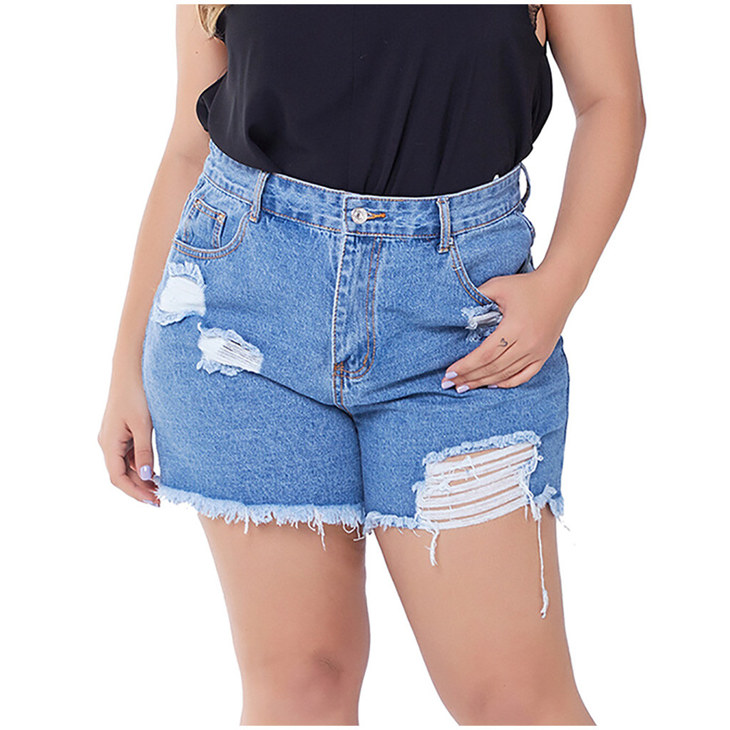 plus size denim shorts high waist